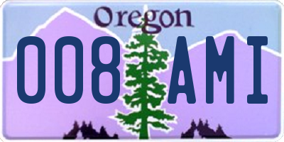 OR license plate 008AMI