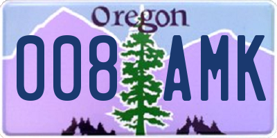 OR license plate 008AMK