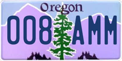 OR license plate 008AMM