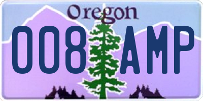 OR license plate 008AMP