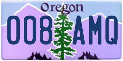 OR license plate 008AMQ