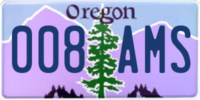 OR license plate 008AMS