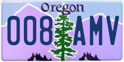 OR license plate 008AMV