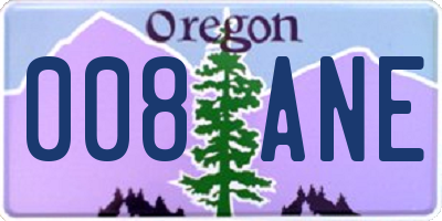 OR license plate 008ANE