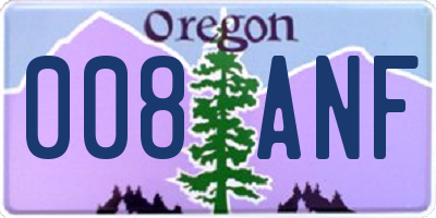 OR license plate 008ANF