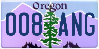 OR license plate 008ANG