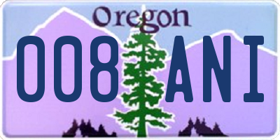 OR license plate 008ANI