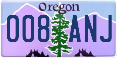 OR license plate 008ANJ