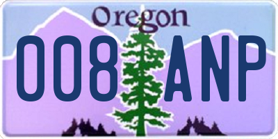 OR license plate 008ANP