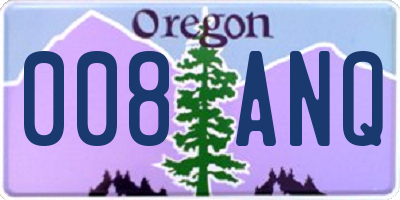 OR license plate 008ANQ