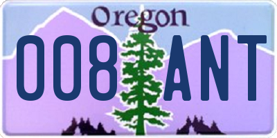 OR license plate 008ANT