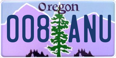 OR license plate 008ANU