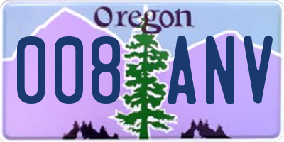 OR license plate 008ANV
