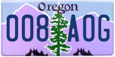 OR license plate 008AOG
