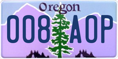 OR license plate 008AOP