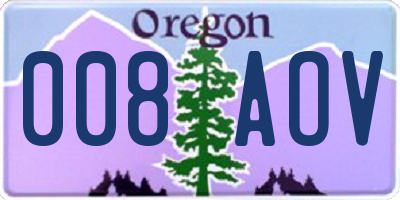 OR license plate 008AOV