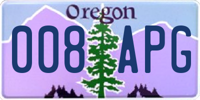 OR license plate 008APG