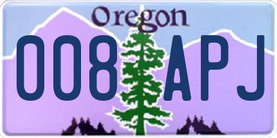 OR license plate 008APJ