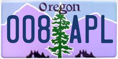 OR license plate 008APL