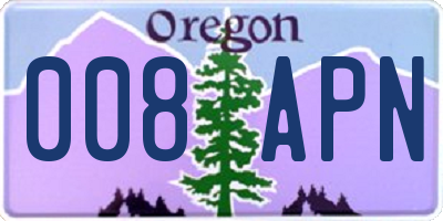 OR license plate 008APN