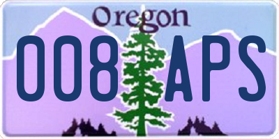 OR license plate 008APS