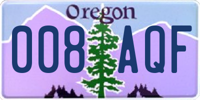 OR license plate 008AQF