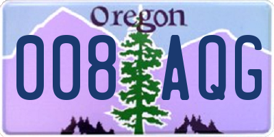 OR license plate 008AQG