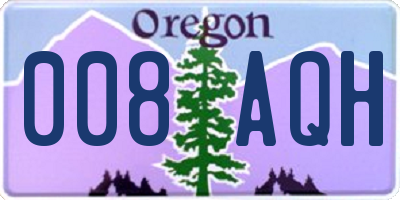 OR license plate 008AQH