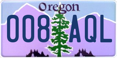 OR license plate 008AQL