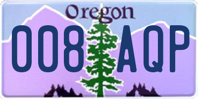 OR license plate 008AQP