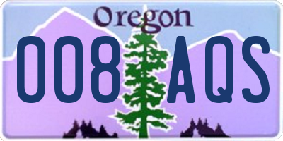 OR license plate 008AQS
