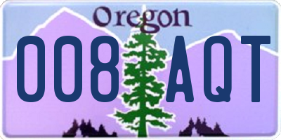 OR license plate 008AQT