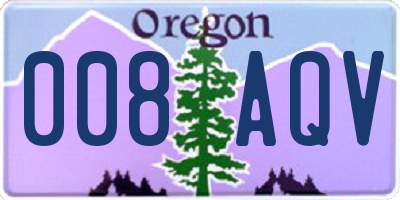 OR license plate 008AQV