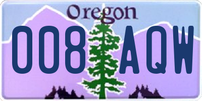 OR license plate 008AQW