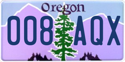 OR license plate 008AQX