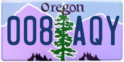 OR license plate 008AQY