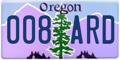 OR license plate 008ARD