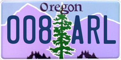 OR license plate 008ARL