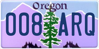 OR license plate 008ARQ