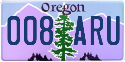 OR license plate 008ARU
