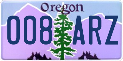 OR license plate 008ARZ
