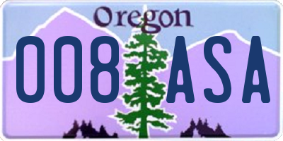 OR license plate 008ASA