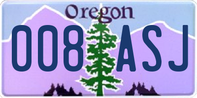 OR license plate 008ASJ