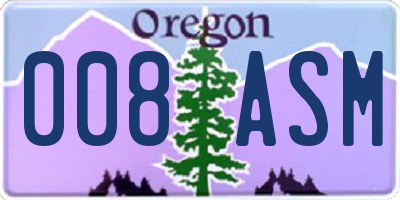 OR license plate 008ASM