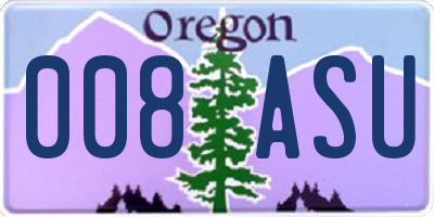 OR license plate 008ASU