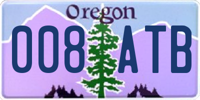 OR license plate 008ATB