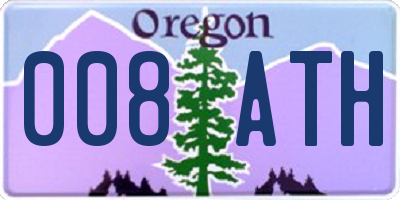 OR license plate 008ATH