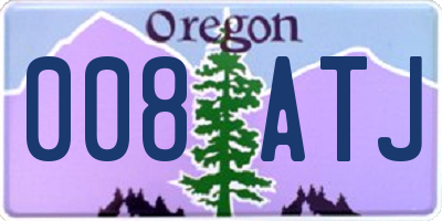 OR license plate 008ATJ