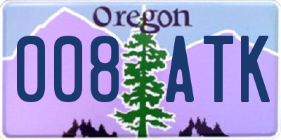 OR license plate 008ATK