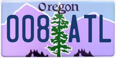 OR license plate 008ATL